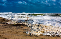 Stormy Ocean Waves Crashing on Beach