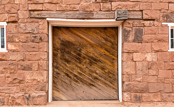 Rustic Door in Stone Wall