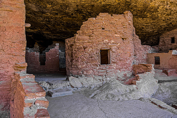 Ancient Cliff Dwellings Under Rock Overhang