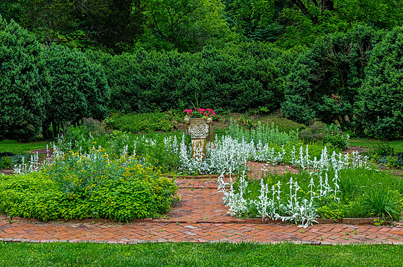 Garden Path with Stone Planter