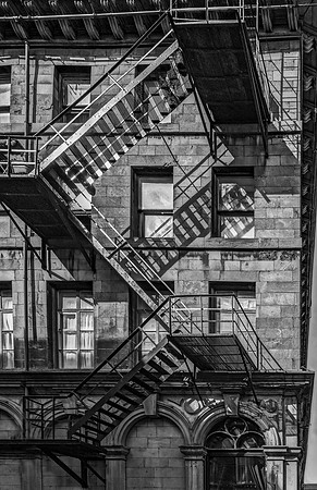 Fire Escape on Stone Building