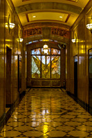 Art Deco Hallway with Stained Glass Window