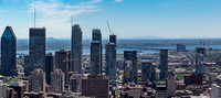 City skyline with skyscrapers and river