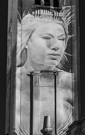 Woman's Face Projected on Building