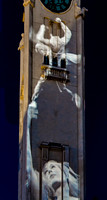 Artistic Projection on Building Facade at Night