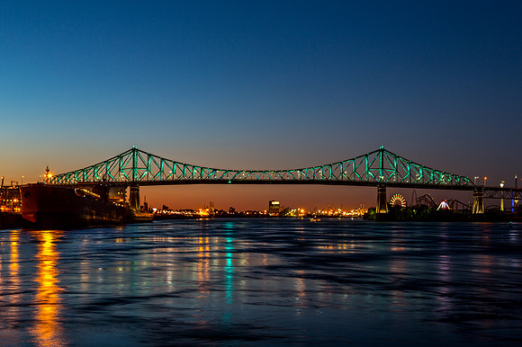 Jacques Cartier Bridge Illuminated at Night