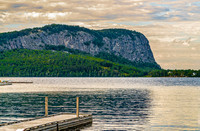 Mountain and Lake Landscape with Dock