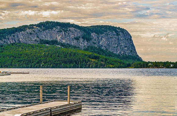 Mountain and Lake Landscape with Dock