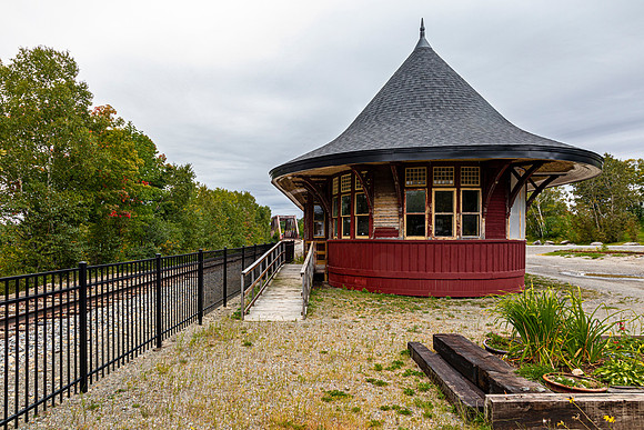 Greenville Junction Depot and Railroad Tracks