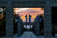 Pathway of Flags at Sunset