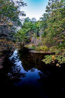 Autumn River Scene in New Hampshire Forest