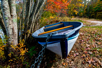Rowboat on Shore in Autumn