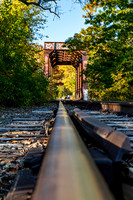 Autumn Railroad Bridge and Tracks