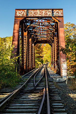Autumn Railroad Bridge and Tracks