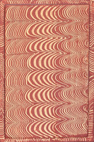 Abstract Red and Beige Wavy Line Pattern