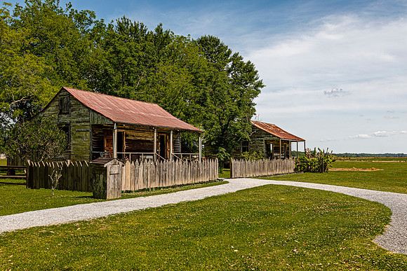 Historic Cabins in Rural Landscape
