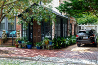 Historic Brick Building with Greenery