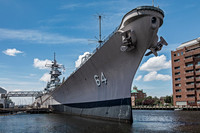 USS Wisconsin battleship docked at Nauticus National Maritime Ce