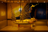 Chinese Junk Ship Model in Museum Exhibit