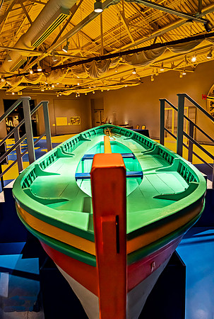 Colorful Boat on Display in Museum