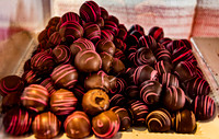 Chocolate Truffles with Pink Drizzle