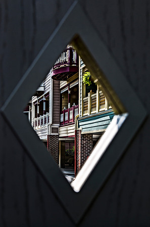 View Through Diamond-Shaped Window