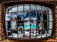 Wedding display in a curved window