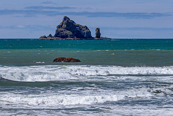 Pacific Ocean Coastline with Rock Formations