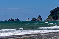 Sea stacks and waves at Rialto Beach