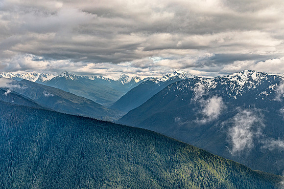 Mountain Range with Snow-Capped Peaks