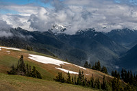 Mountain Landscape with Snow and Clouds