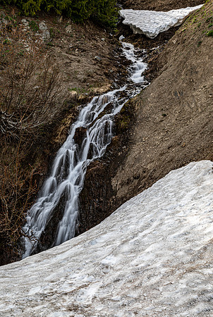 Waterfall with Snowfield