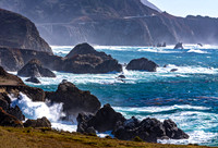 Dramatic Coastal Landscape with Crashing Waves