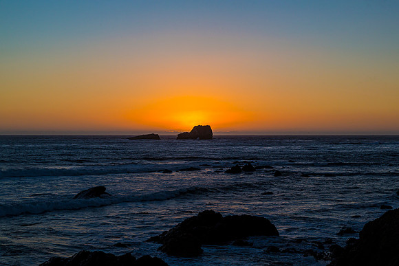 Sunset over the Pacific Ocean with Sea Stacks