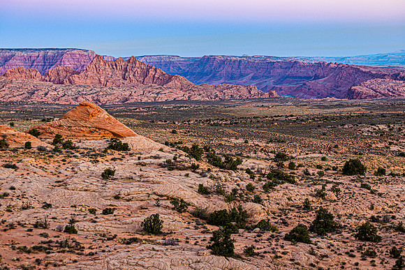Desert landscape with colorful rock formations