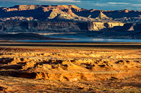 Desert Landscape with Mountains and Water