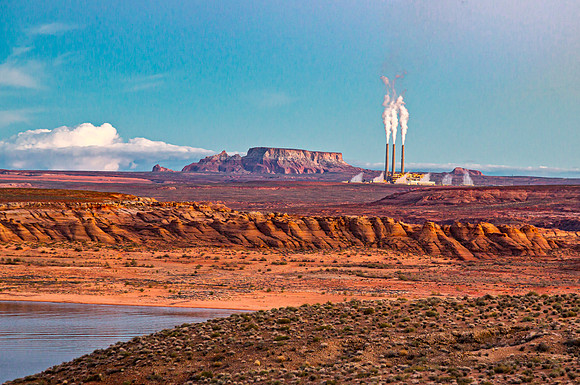Navajo Generating Station and Lake Powell Landscape