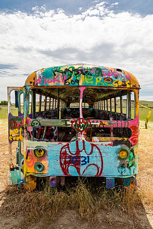 Abandoned Graffiti-Covered School Bus