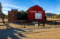 Old West Town Buildings in Desert Landscape