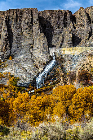 Waterfall with Autumn Foliage in Orem, Utah
