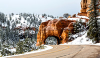 Winter Road Through Red Rock Tunnel