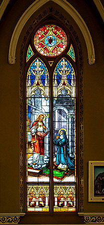 Stained Glass Window of Jesus and Saint Margaret Mary Alacoque