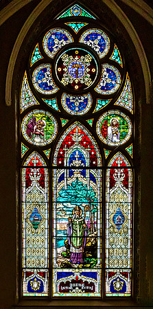 Religious Stained Glass Window in a Church