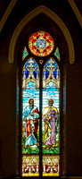 Stained Glass Window with Religious Figures