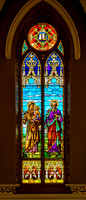 Stained Glass Window with Religious Figures