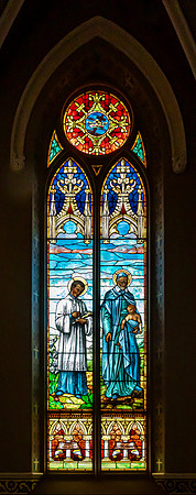 Stained Glass Window Depicting Two Religious Figures