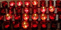 Votive Candles in Red Holders