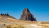 Shiprock Peak in Desert Landscape