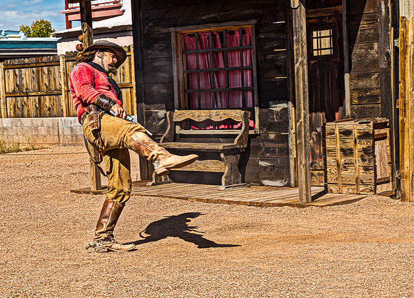 Cowboy Performing Gun Spinning Demonstration