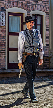 Cowboy Actor in Old West Town